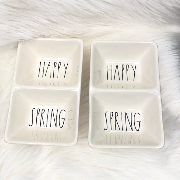 Rae Dunn Other - Rae Dunn HAPPY SPRING snack/sauce tray
